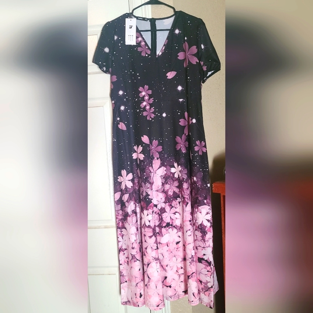 Brand New long black/purple dress